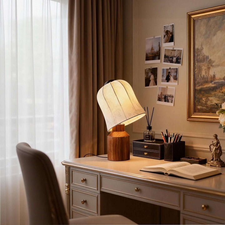 Ralevo Table Lamp - Vintage French Fabric Bedside Light