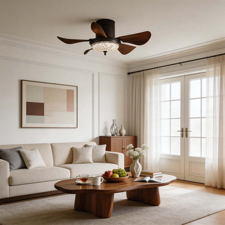 Kravos Ceiling Fan Light - French Vintage ABS Living Room