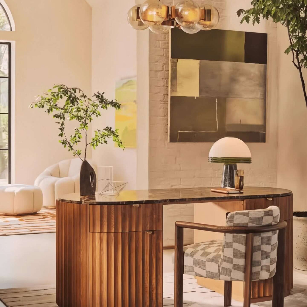 Sariva Table Light – Nordic Minimalist Marble Mushroom Lamp