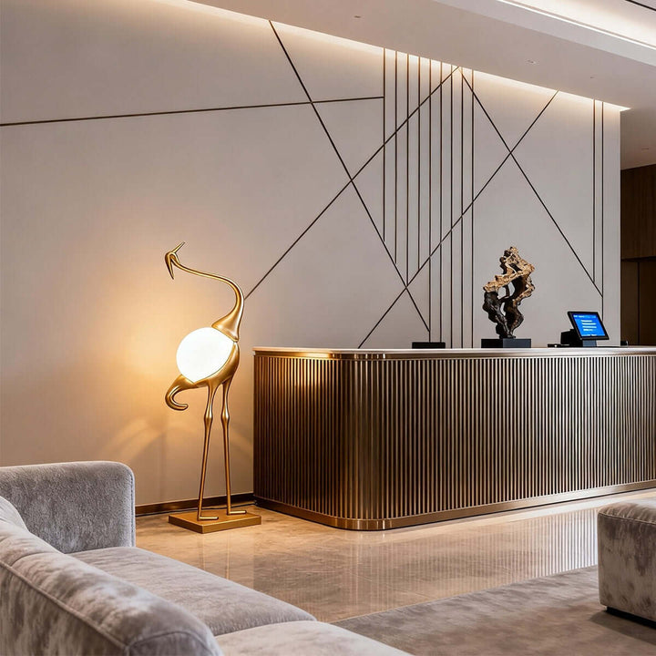 Crane Sculpture Floor Lamp
