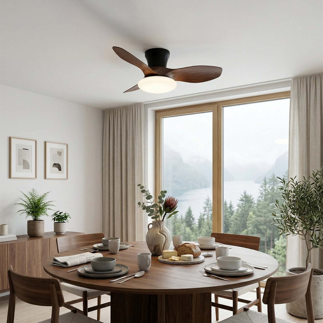 Skelo Ceiling Fan Light A - Minimalist ABS Dining Light