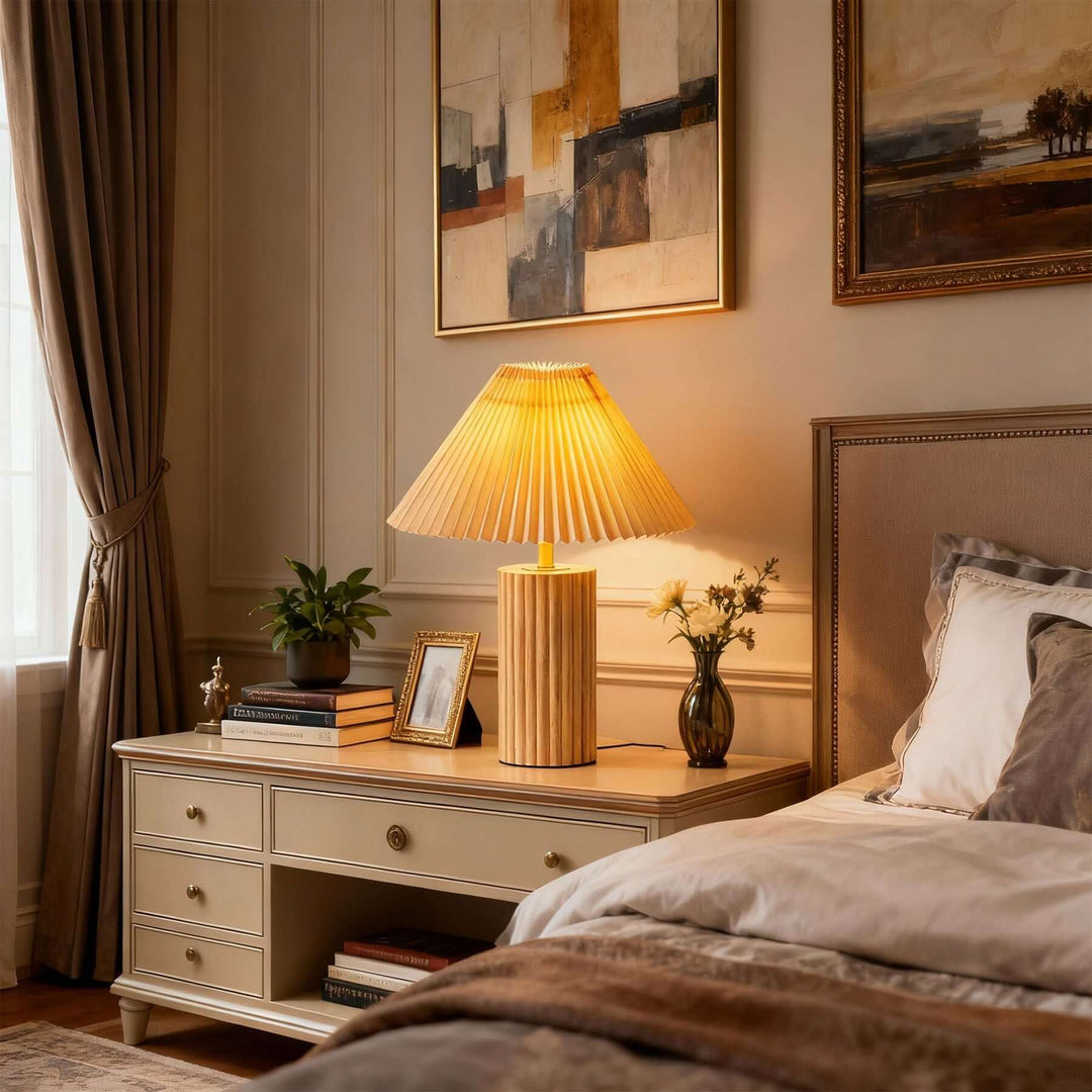Solvi Table Lamp – Wabi-sabi Fabric Bedside Lamp