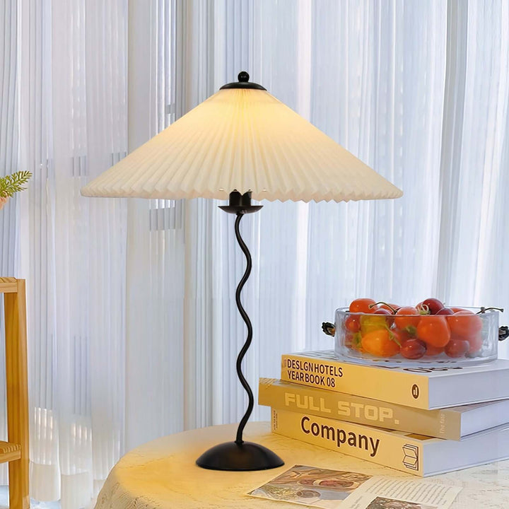 Squiggle Table Lamp | Nordic Retro Pleated Fabric Decorative Lamp