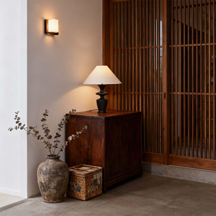 Zoriva Table Lamp – Wabi-Sabi Style Vintage French Wood Decor Light