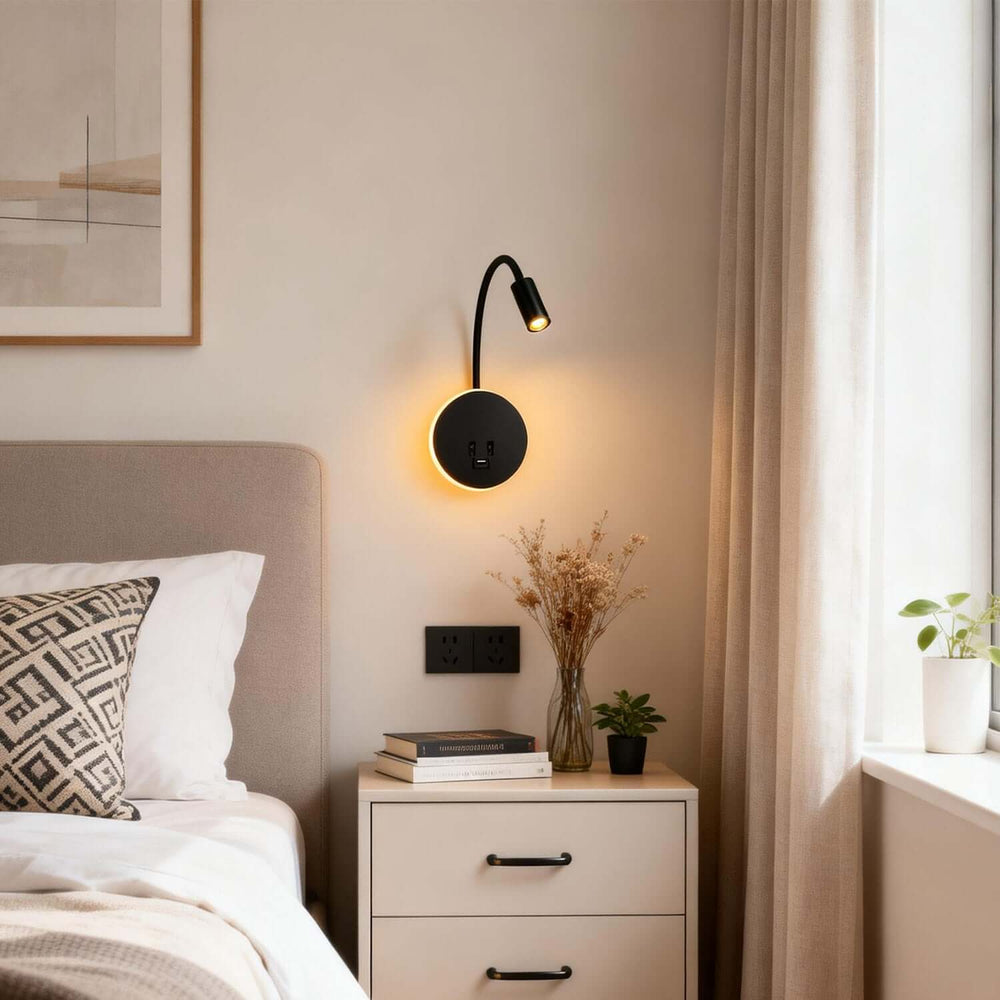 Syklo Round Wall Light – Modern Statement Bedside Ambiance