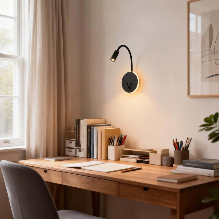 Syklo Round Wall Light – Modern Statement Bedside Ambiance