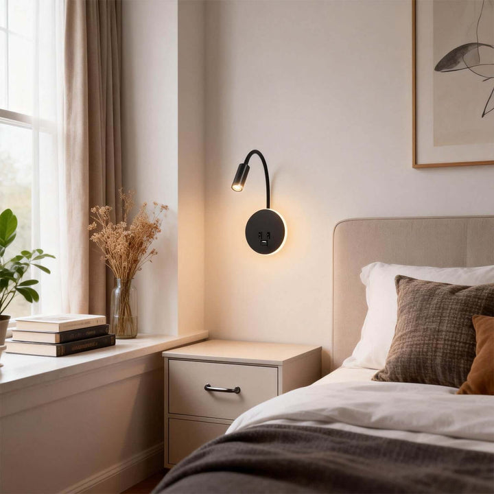 Syklo Round Wall Light – Modern Statement Bedside Ambiance