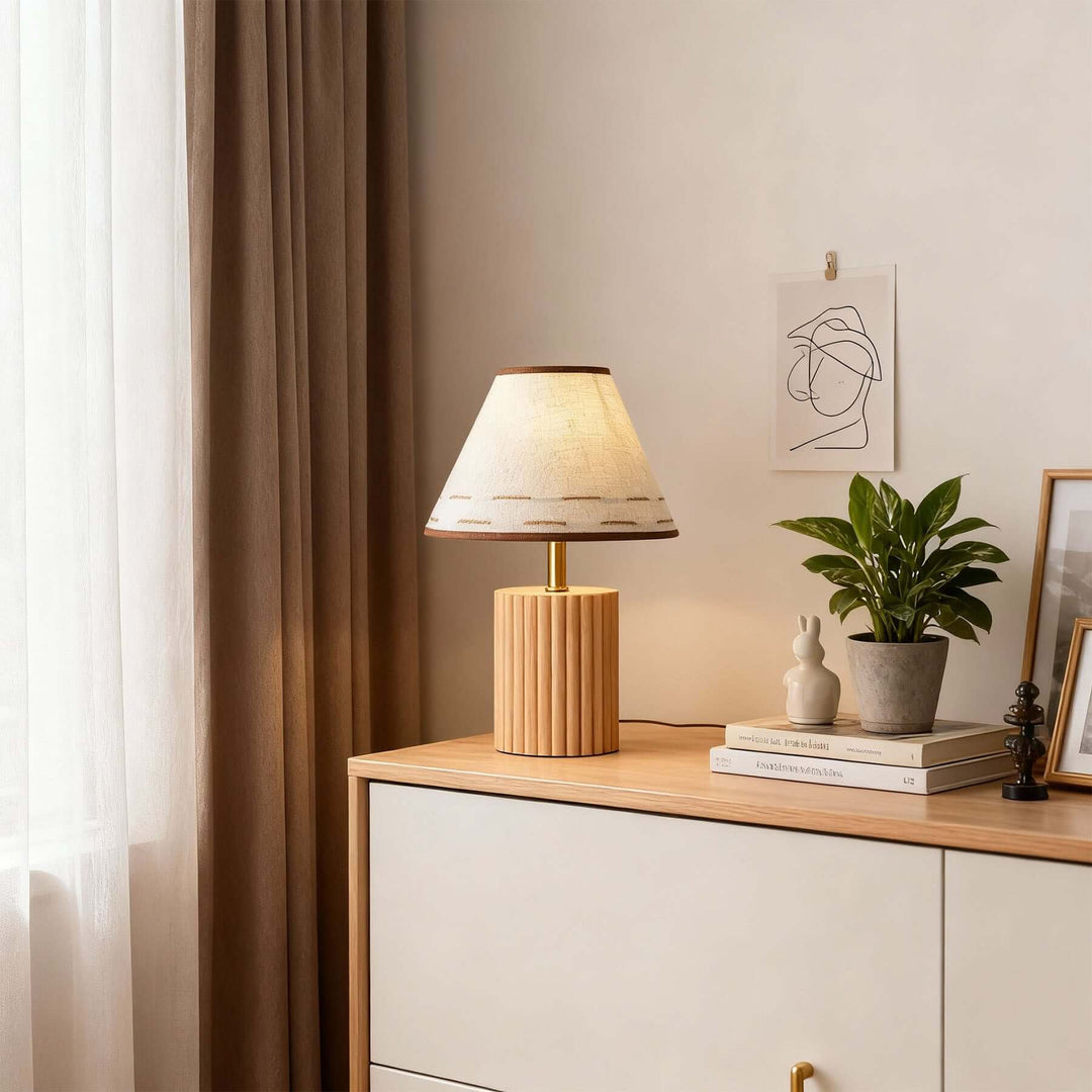 Teyno Fabric Table Lamp – French Vintage Ambient Lighting