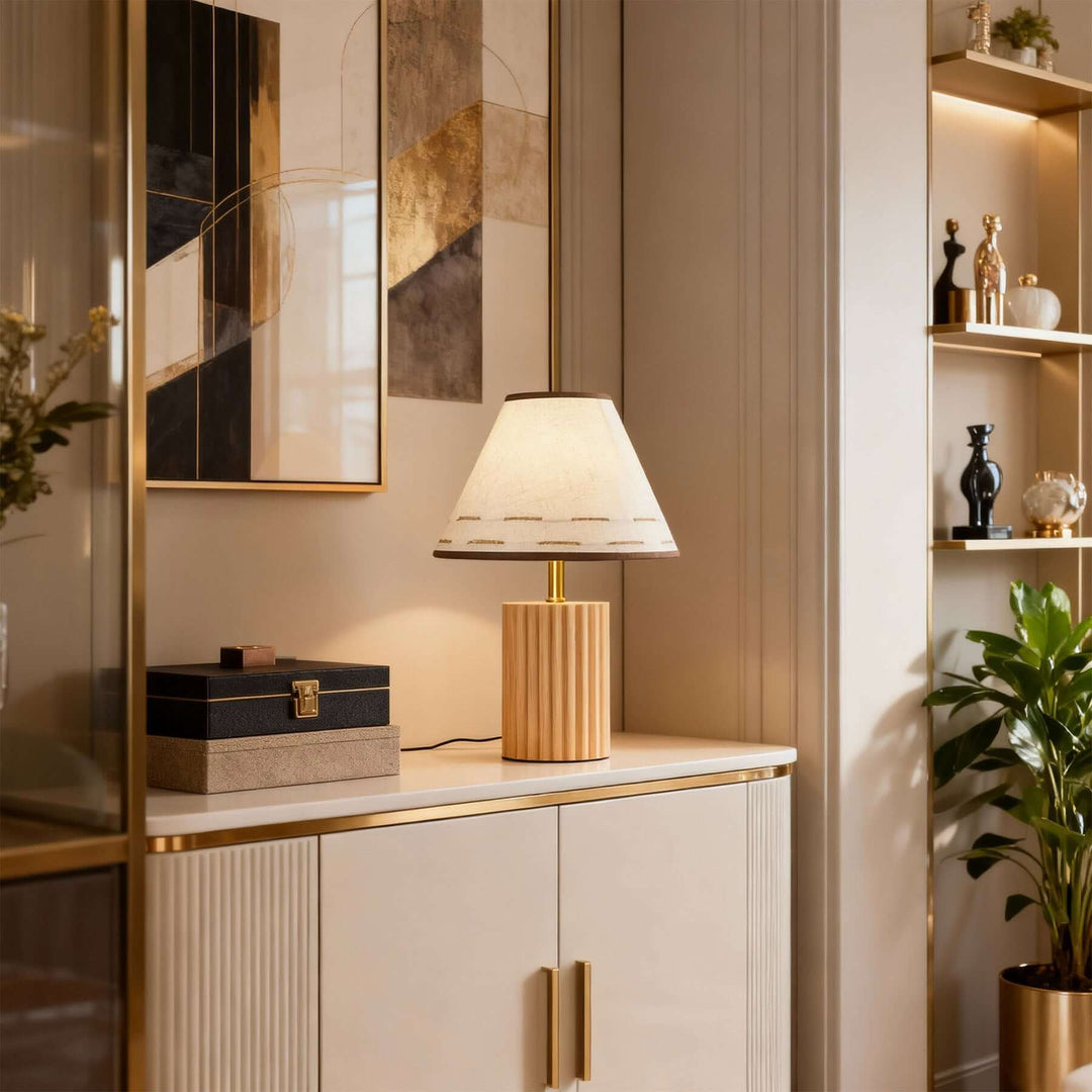 Teyno Fabric Table Lamp – French Vintage Ambient Lighting