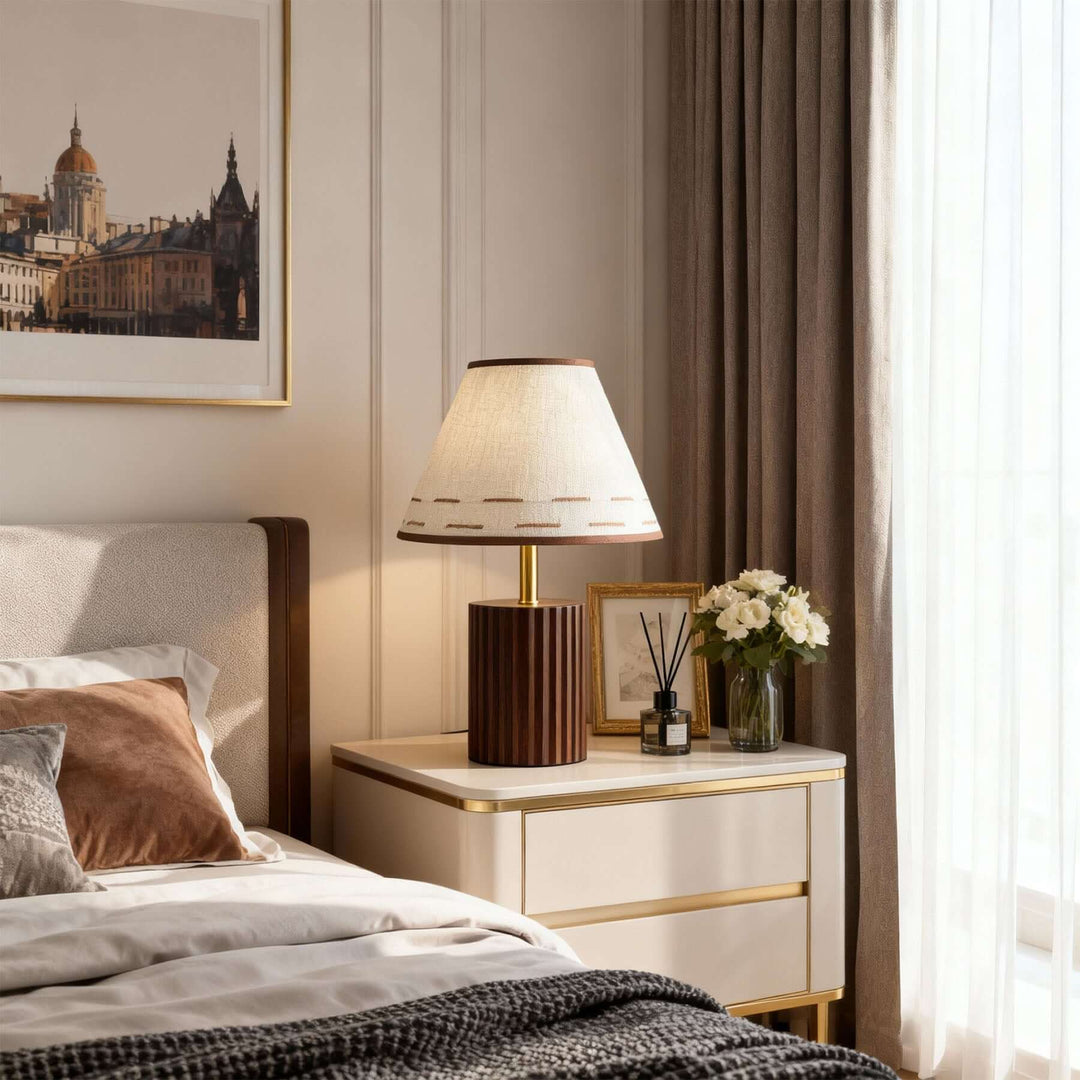 Teyno Fabric Table Lamp – French Vintage Ambient Lighting