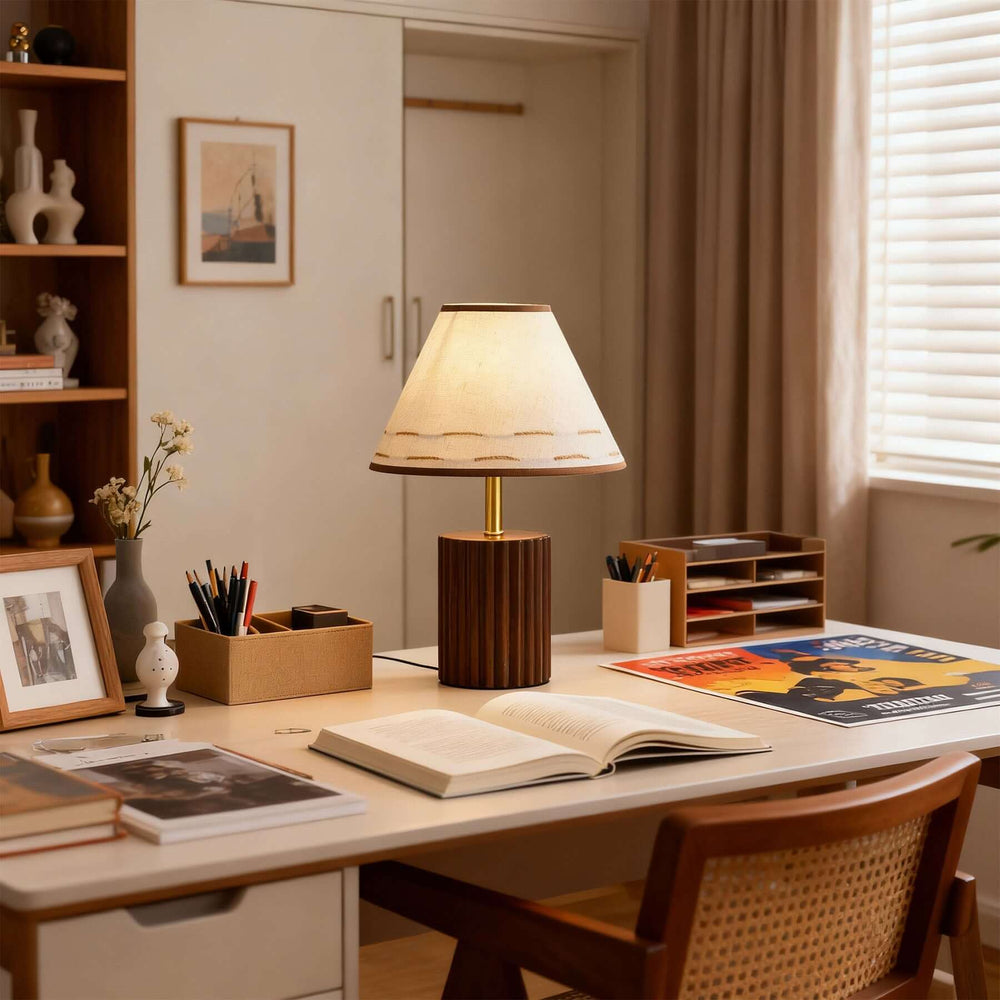 Teyno Fabric Table Lamp – French Vintage Ambient Lighting