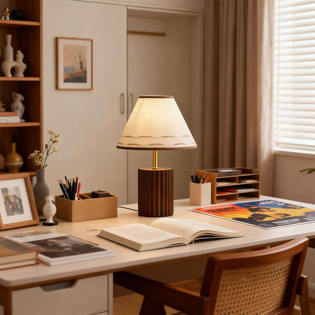 Teyno Fabric Table Lamp – French Vintage Ambient Lighting