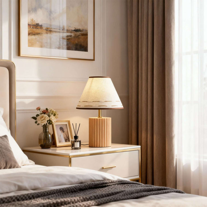 Teyno Fabric Table Lamp – French Vintage Ambient Lighting