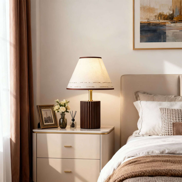 Teyno Fabric Table Lamp – French Vintage Ambient Lighting