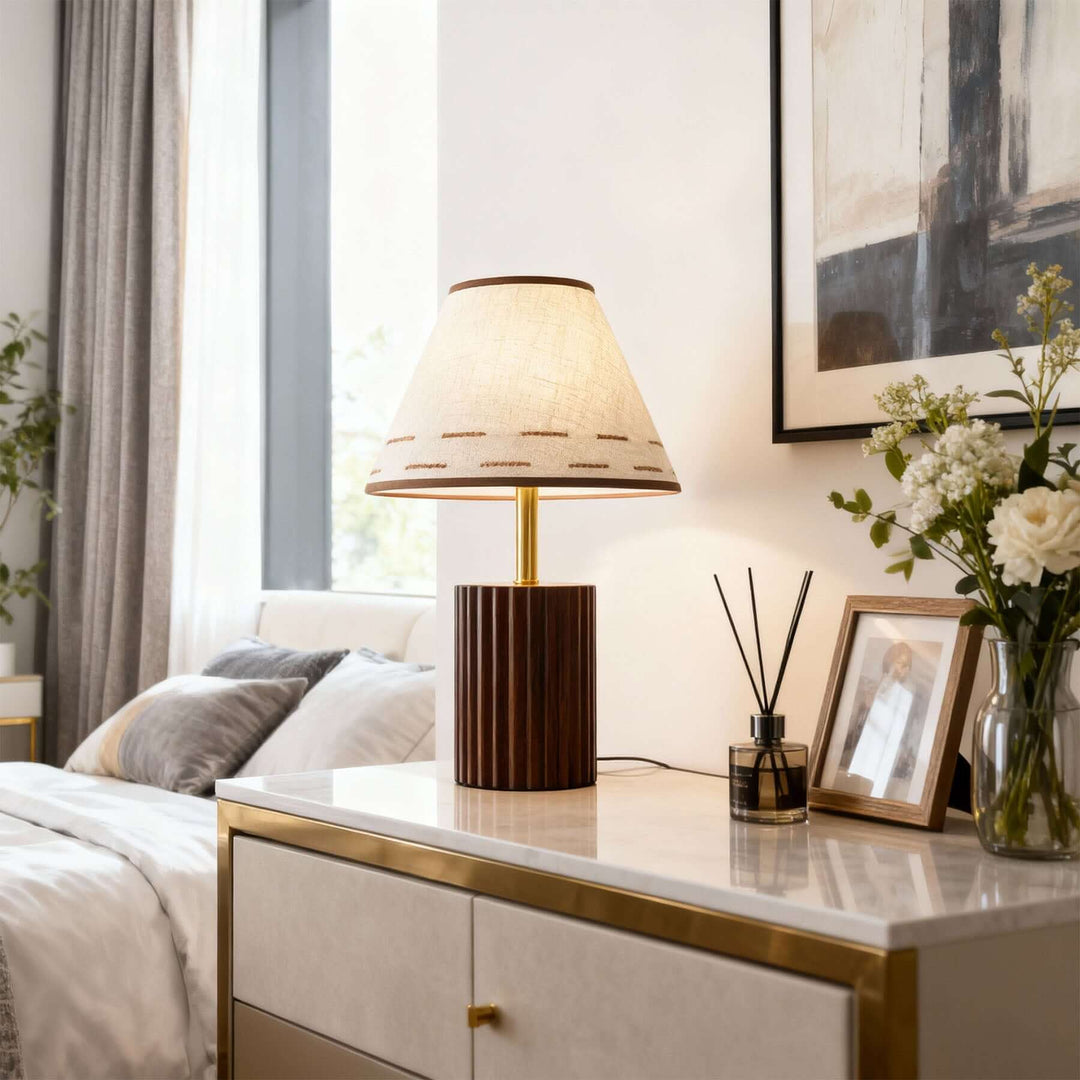 Teyno Fabric Table Lamp – French Vintage Ambient Lighting