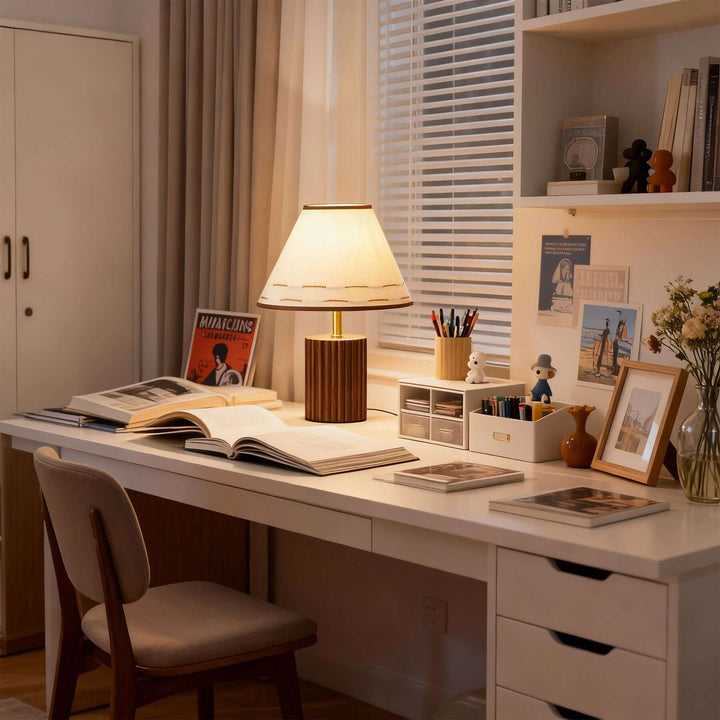 Teyno Fabric Table Lamp – French Vintage Ambient Lighting