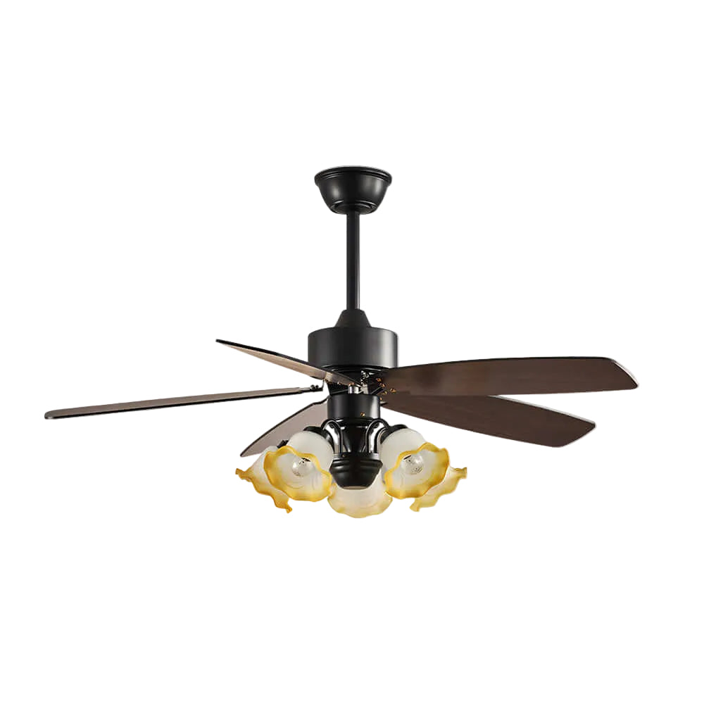 Thryne Ceiling Fan Light | Modern French Glass Living Room