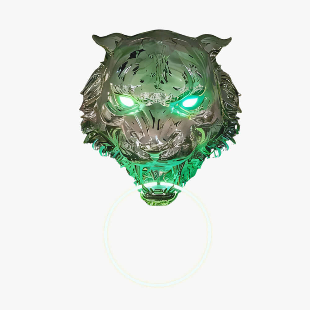 Tiger Head LED Wall Sconce – Art Deco Resin Wall Lamp