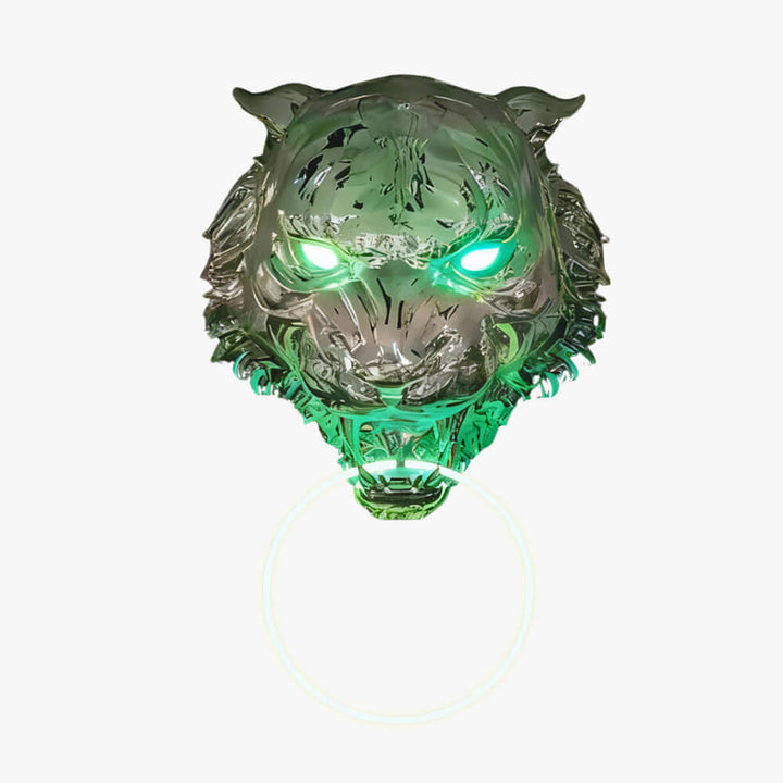 Tiger Head LED Wall Sconce – Art Deco Resin Wall Lamp