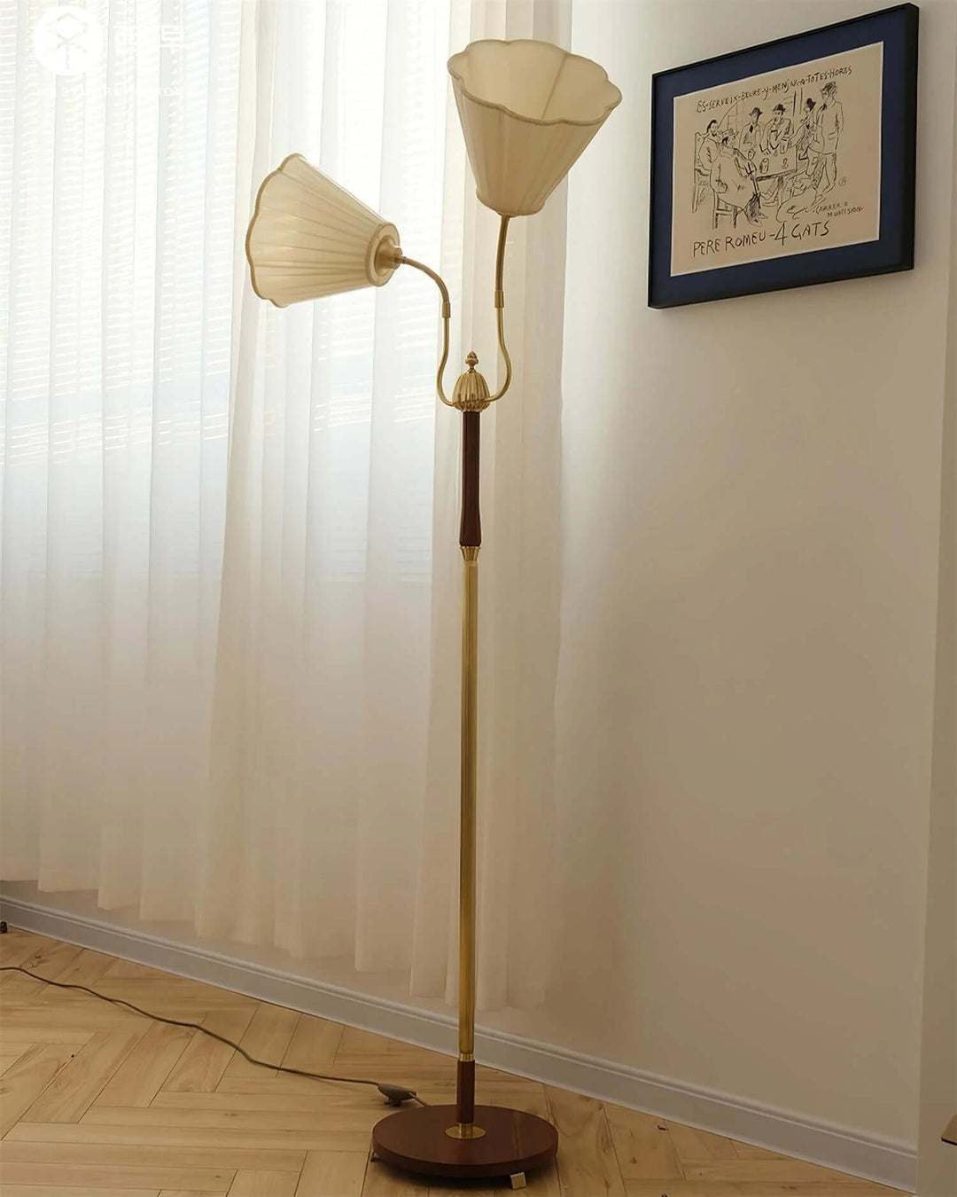 Tivano Floor Lamp – Elegant French Vintage Fabric Light