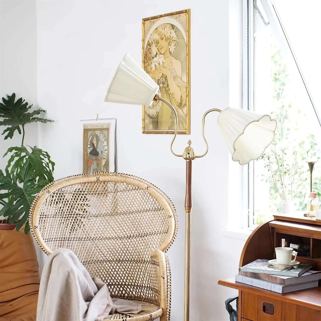 Tivano Floor Lamp – Elegant French Vintage Fabric Light