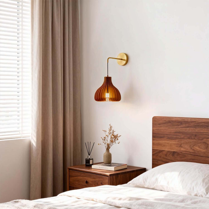 Toravi A Wall Light - Japandi Vintage Wood Bedside Light