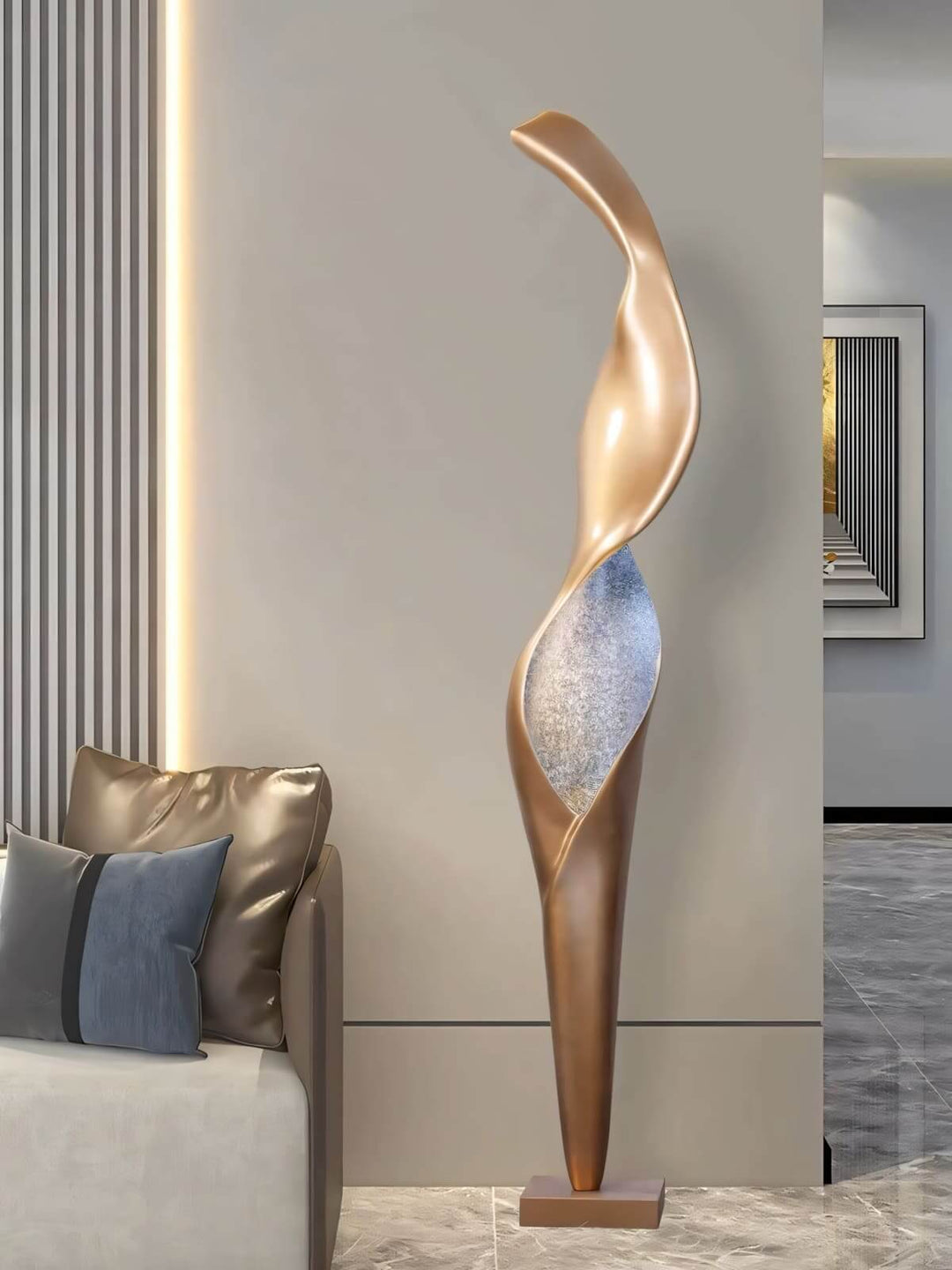 Torch Sculpture Floor Lamp – Creative Art Living Room Decor