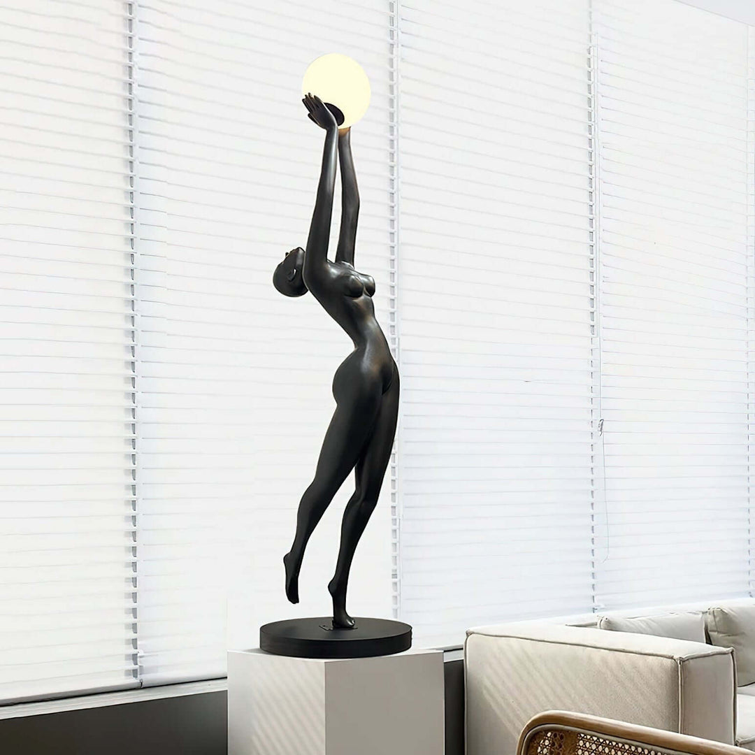 Tovlia Sculpture Floor Lamp – Abstract Portrait Art Resin