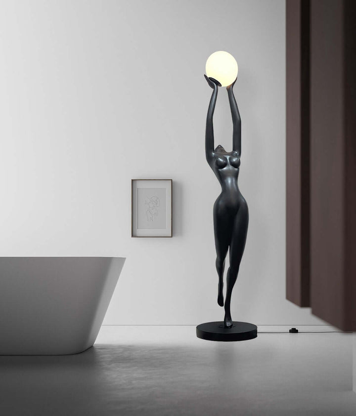 Tovlia Sculpture Floor Lamp – Abstract Portrait Art Resin