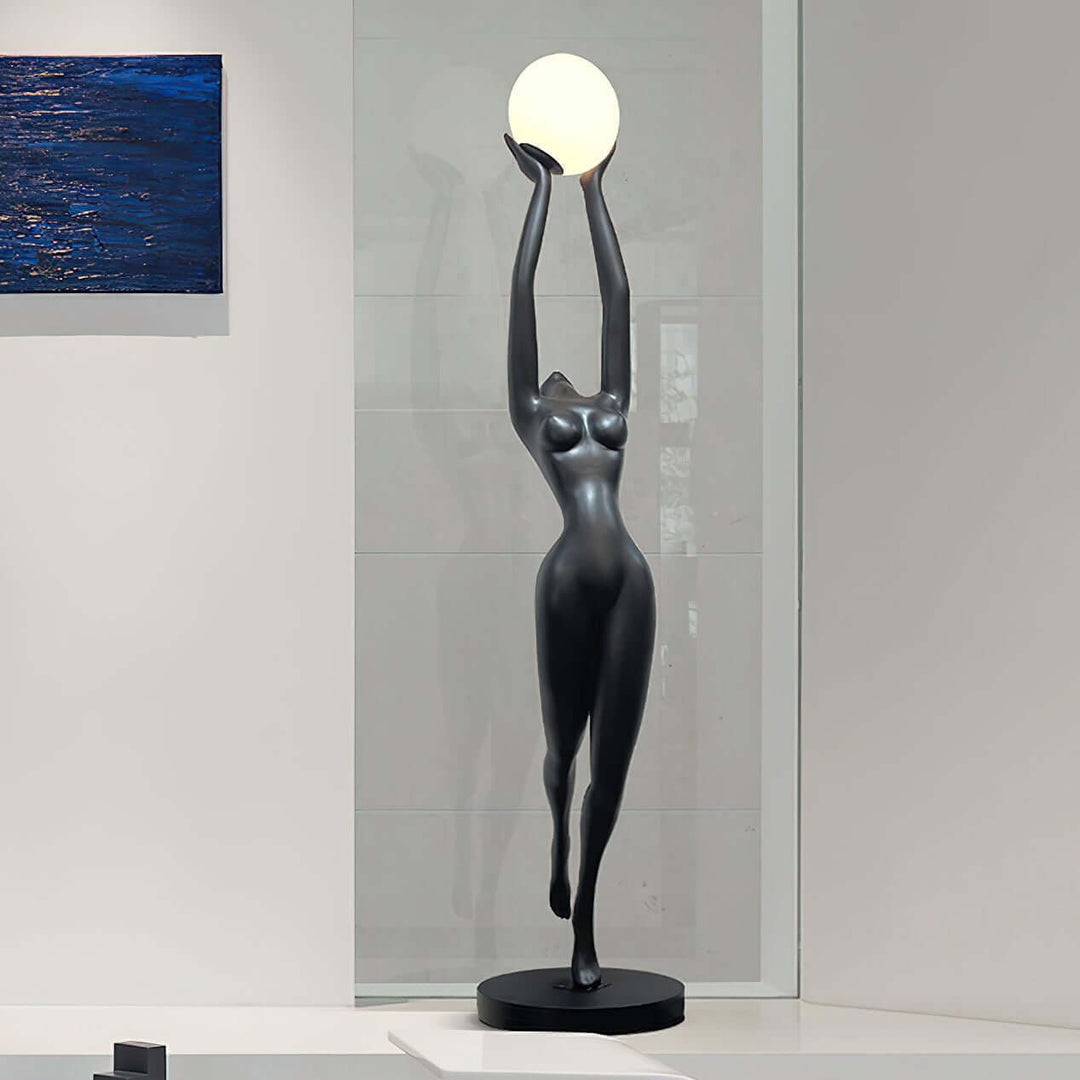 Tovlia Sculpture Floor Lamp – Abstract Portrait Art Resin