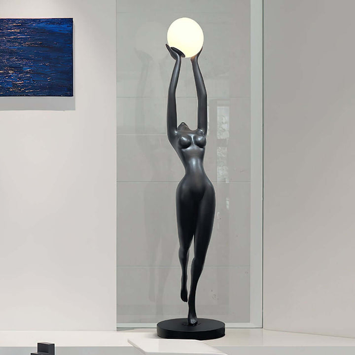 Tovlia Sculpture Floor Lamp – Abstract Portrait Art Resin