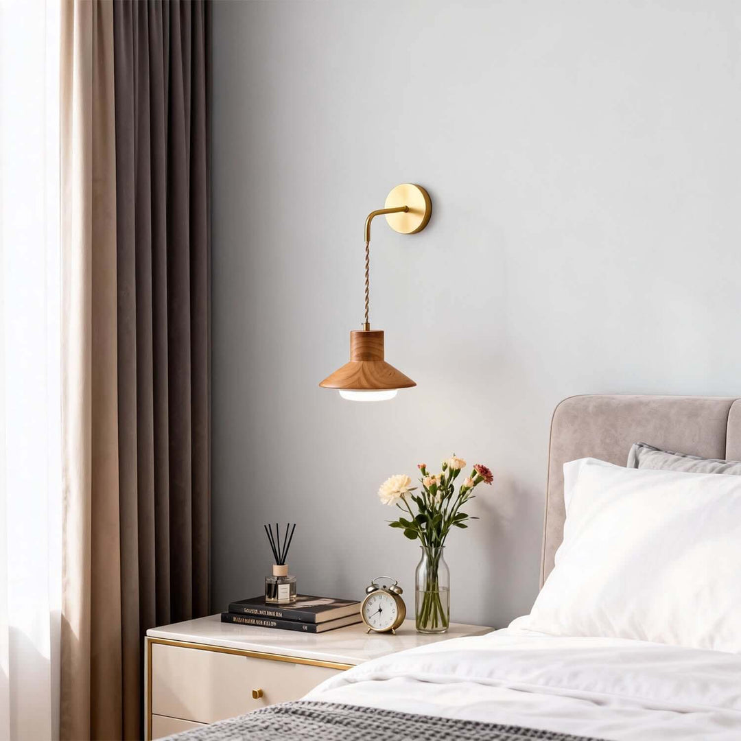Treva Wall Light - Modern Minimal Wood Bedside Decor