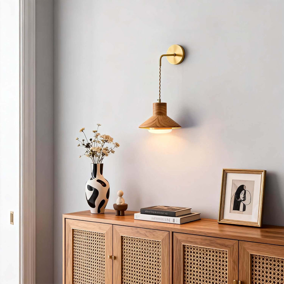 Treva Wall Light - Modern Minimal Wood Bedside Decor