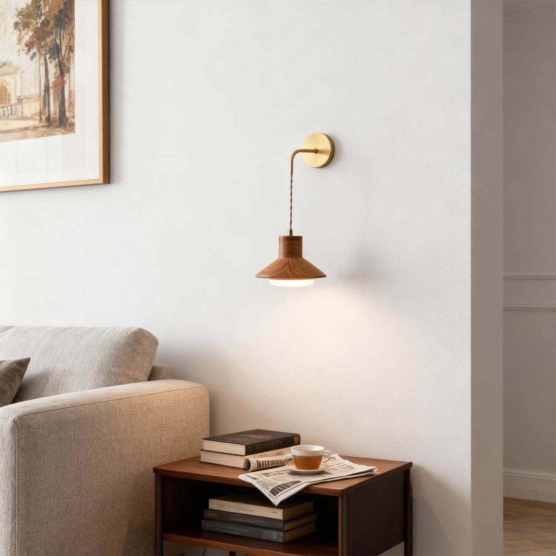 Treva Wall Light - Modern Minimal Wood Bedside Decor
