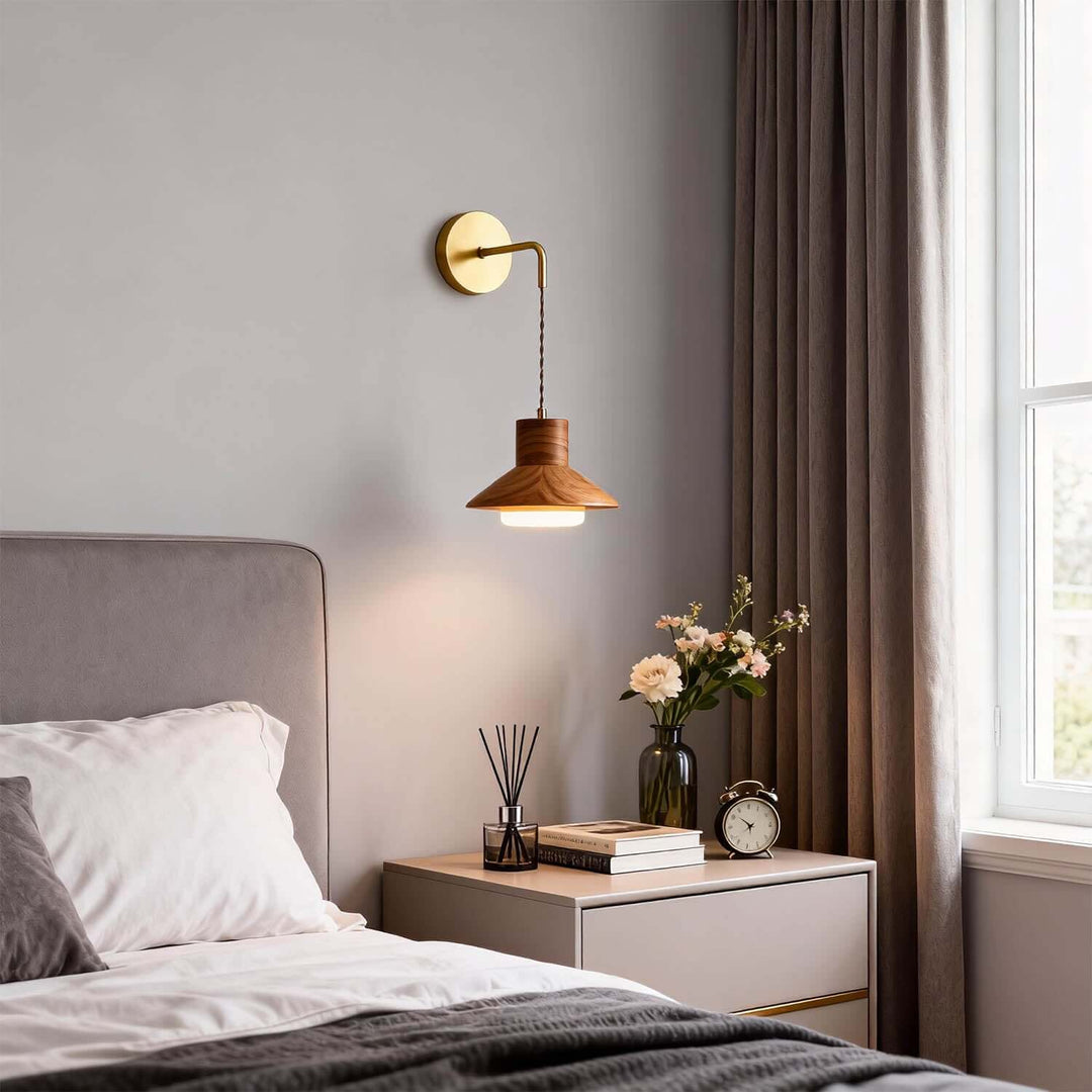 Treva Wall Light - Modern Minimal Wood Bedside Decor