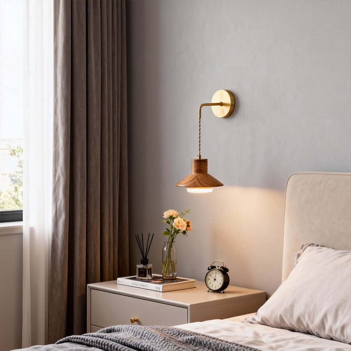Treva Wall Light - Modern Minimal Wood Bedside Decor