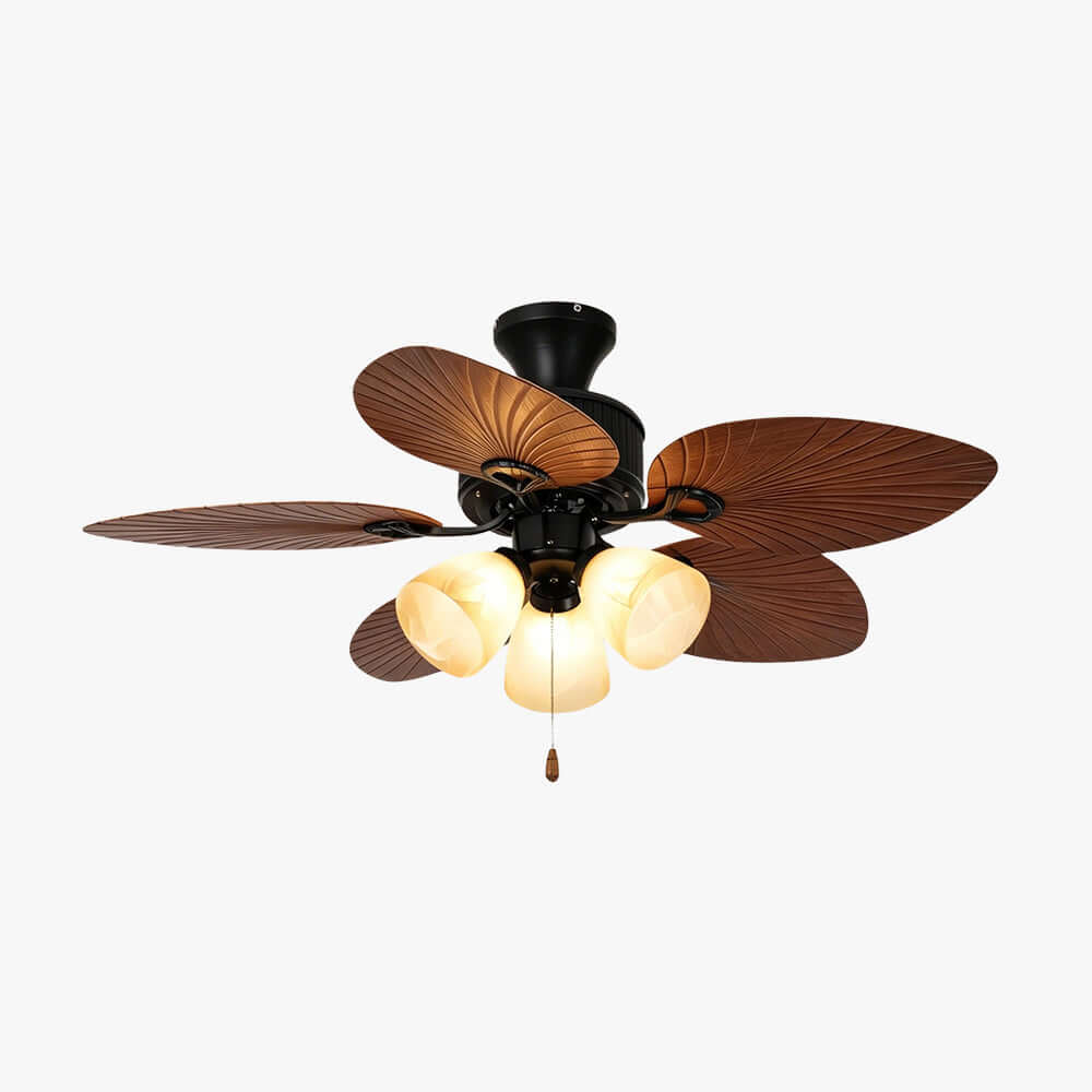 Trinov Ceiling Fan Light B - American Retro Glass Fan