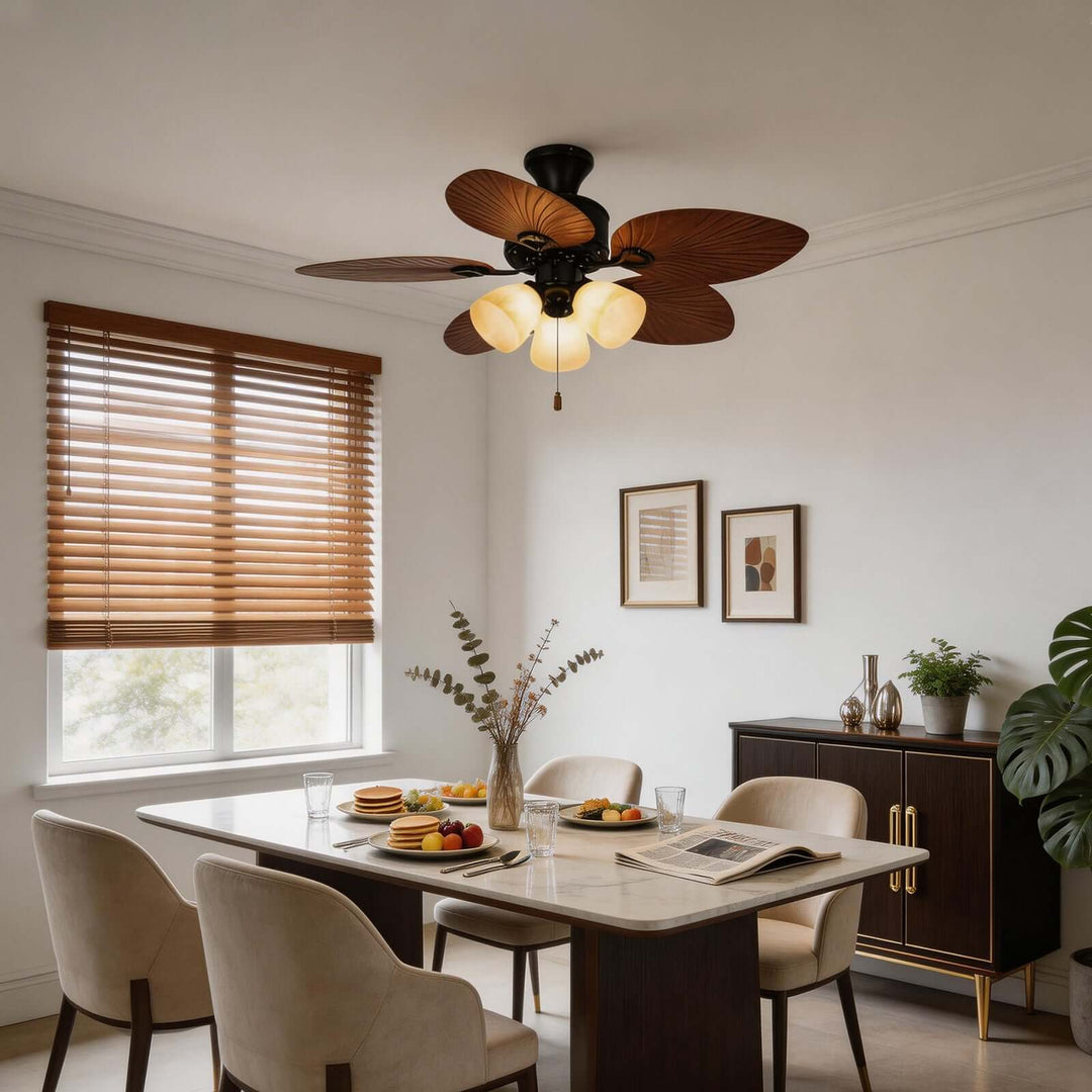 Trinov Ceiling Fan Light B - American Retro Glass Fan