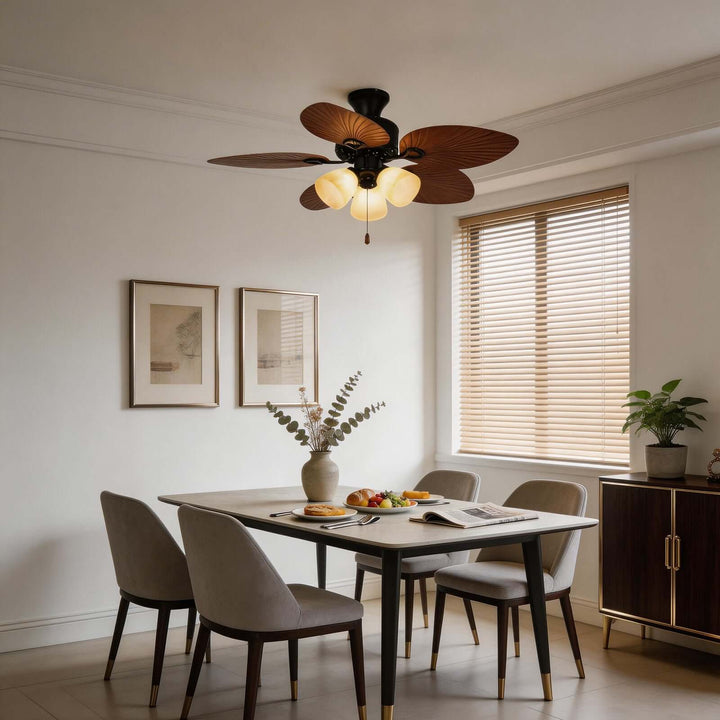 Trinov Ceiling Fan Light B - American Retro Glass Fan