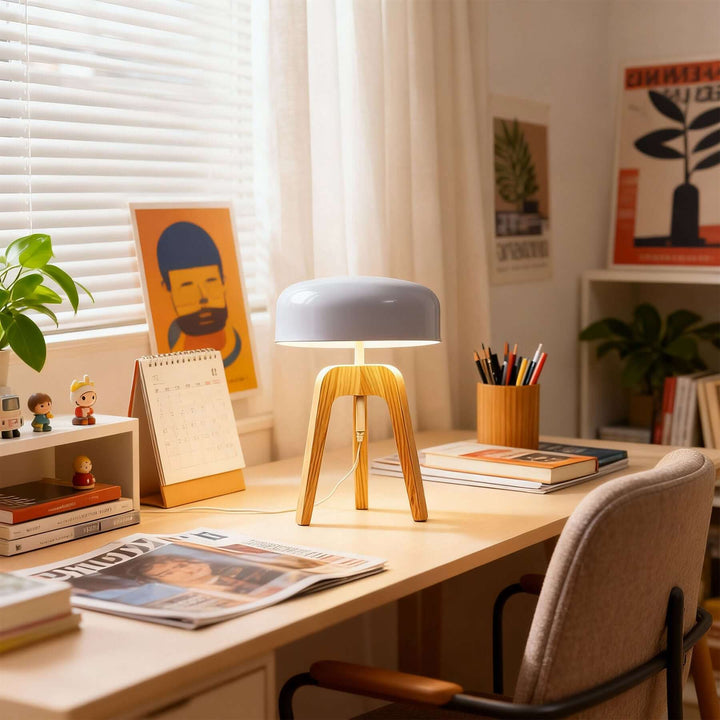 Rynae Table Lamp – Nordic Modern Solid Wood Study Light