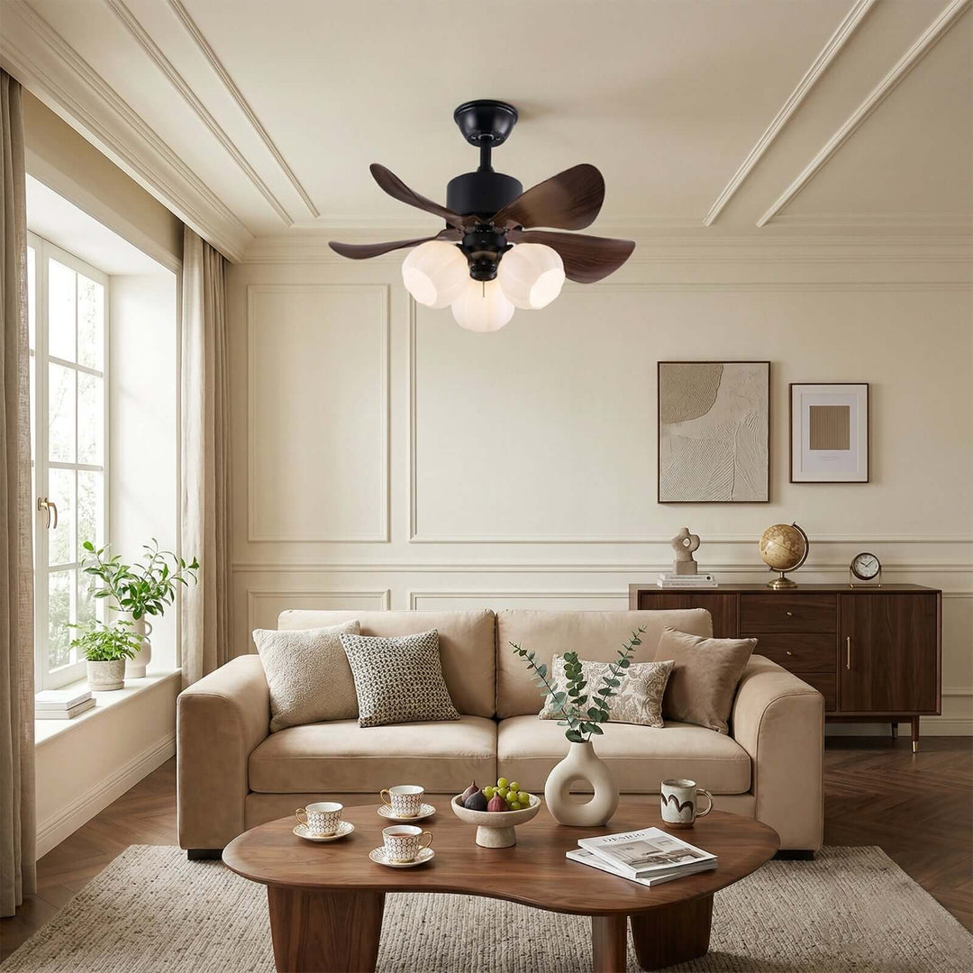 Tromic Ceiling Fan Light - Vintage ABS Living Room Light