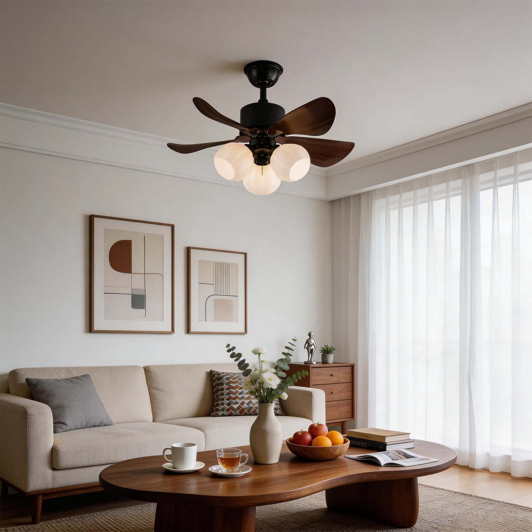 Tromic Ceiling Fan Light - Vintage ABS Living Room Light