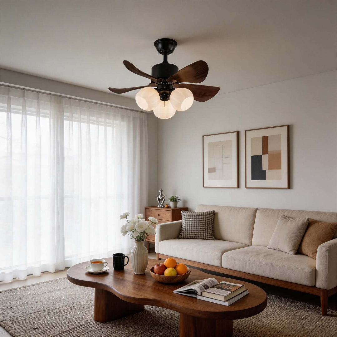 Tromic Ceiling Fan Light - Vintage ABS Living Room Light