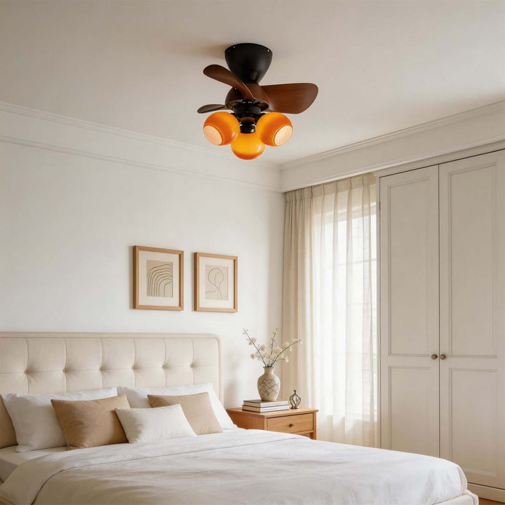 Trunza Ceiling Fan Light - Vintage Glass Living Room Light