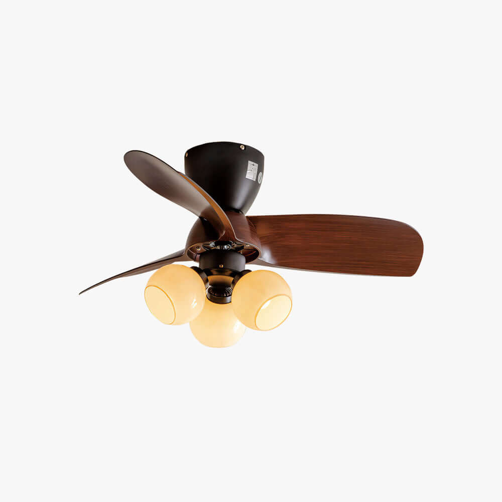 Trunza Ceiling Fan Light - Vintage Glass Living Room Light