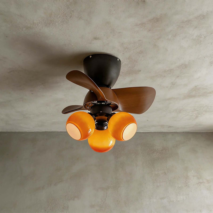 Trunza Ceiling Fan Light - Vintage Glass Living Room Light
