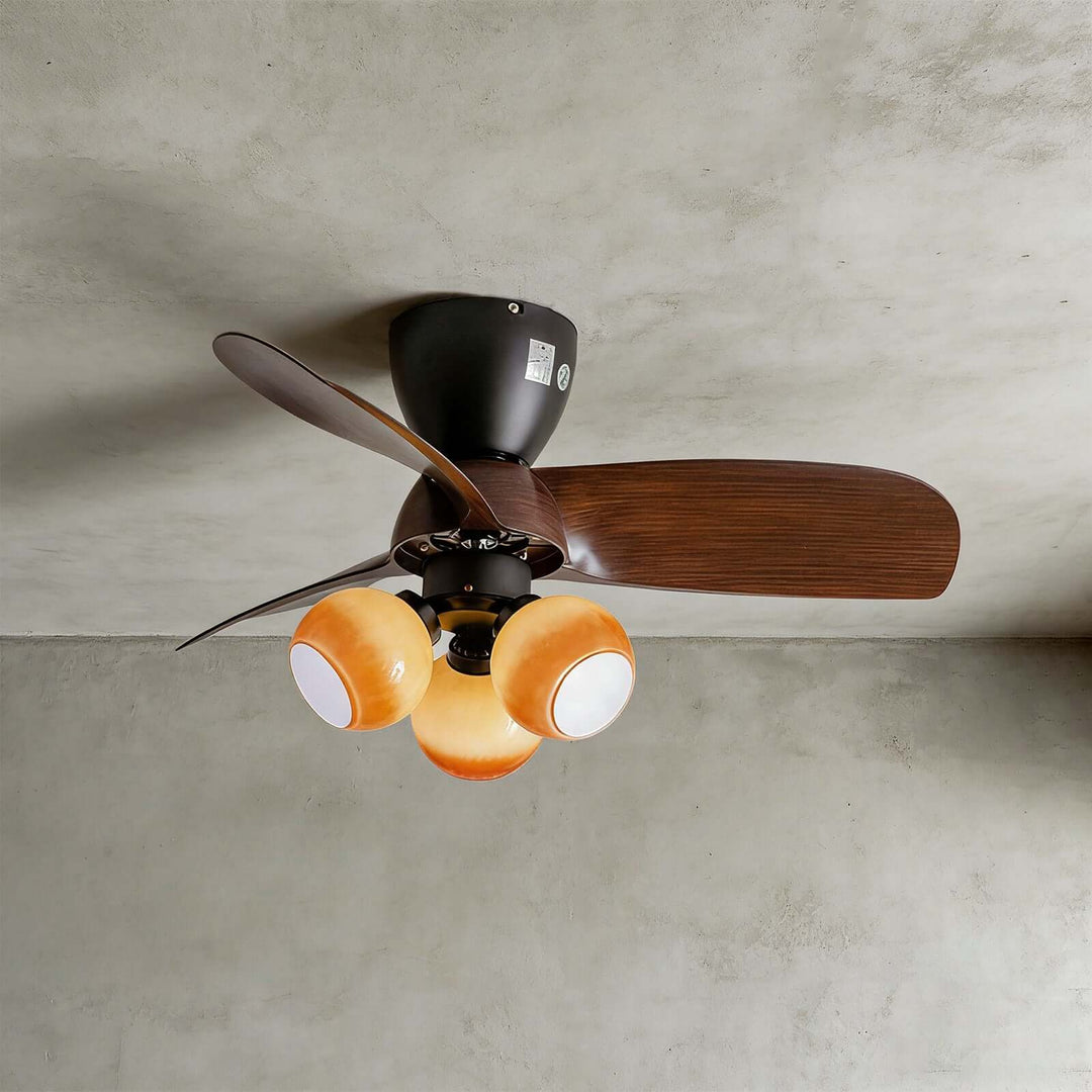 Trunza Ceiling Fan Light - Vintage Glass Living Room Light