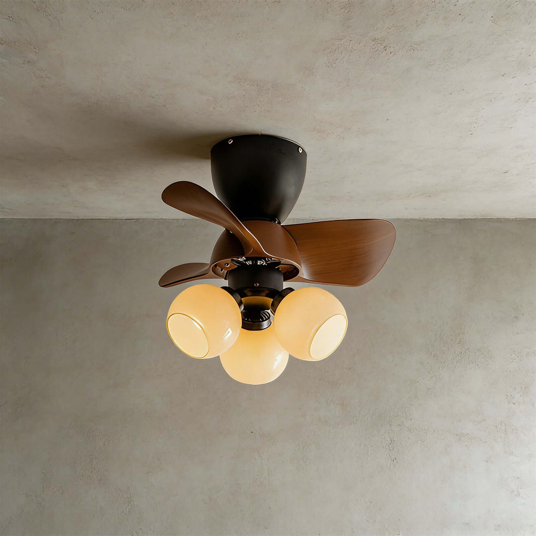 Trunza Ceiling Fan Light - Vintage Glass Living Room Light