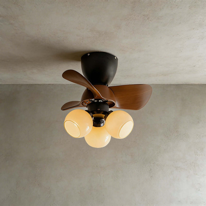 Trunza Ceiling Fan Light - Vintage Glass Living Room Light