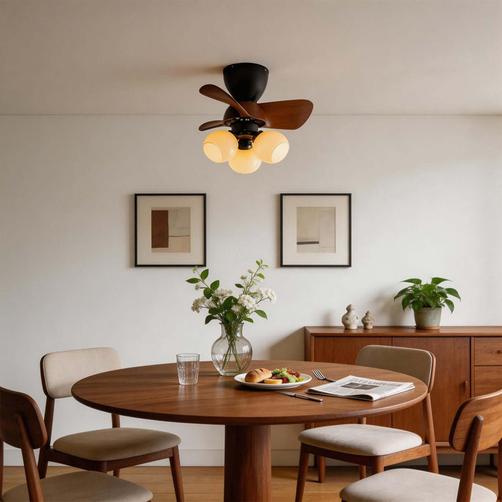 Trunza Ceiling Fan Light - Vintage Glass Living Room Light